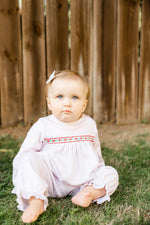 Francie Girls Romper - Red Hearts