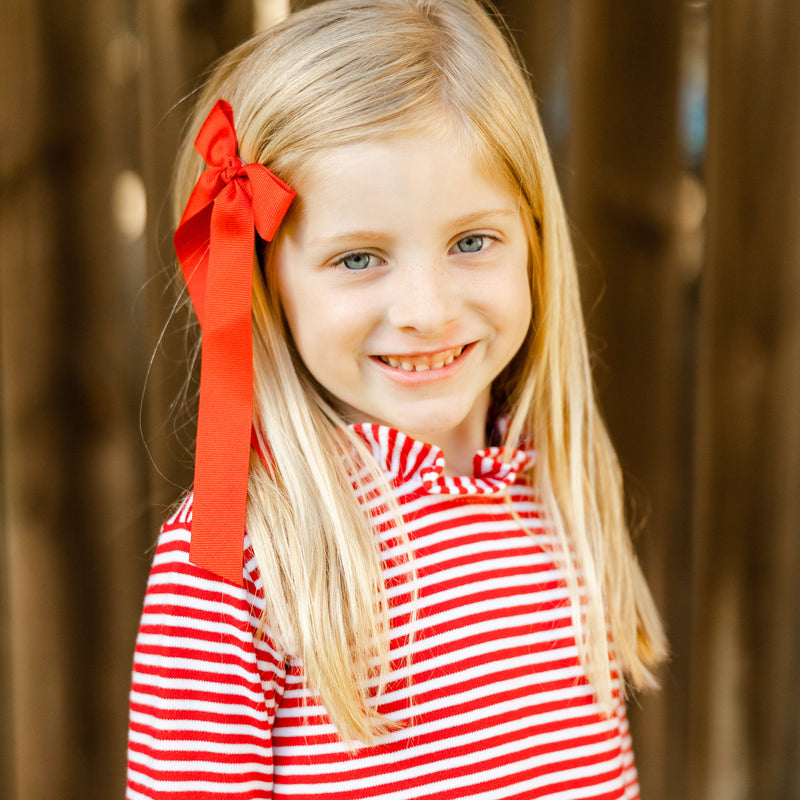 Maeve Girls Dress - Red Stripe