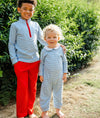 Bowen Boys Romper in Cornflower Blue Stripe