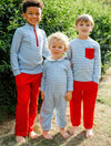 Red Boys Banded Pants