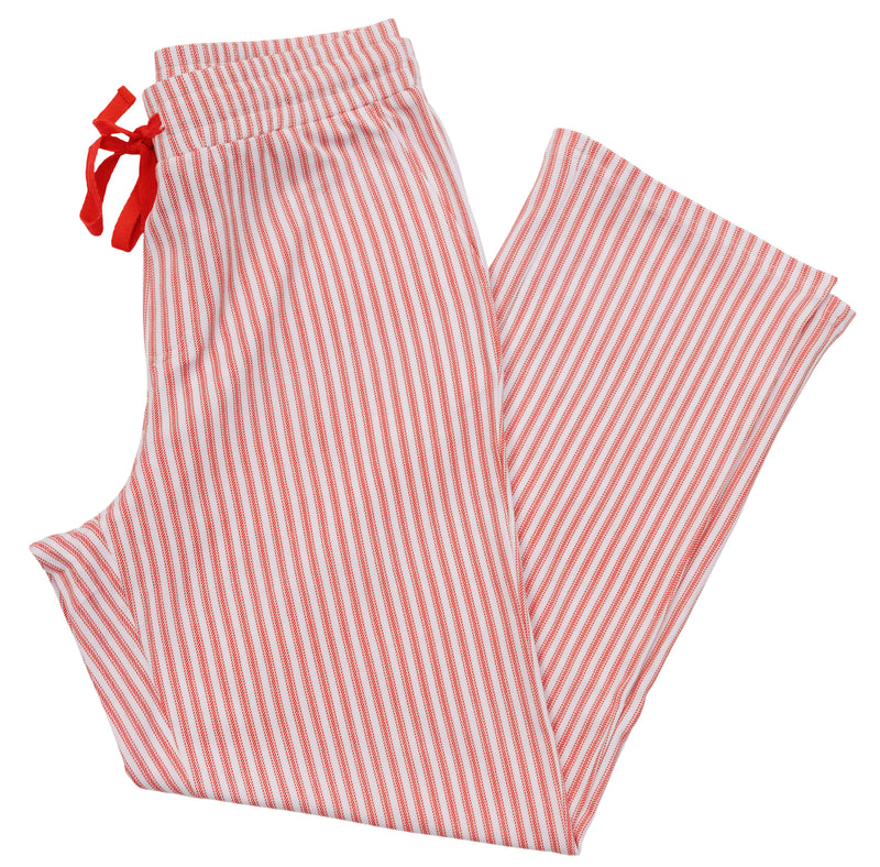 Adult Loungewear Pants in Red Ticking Stripe