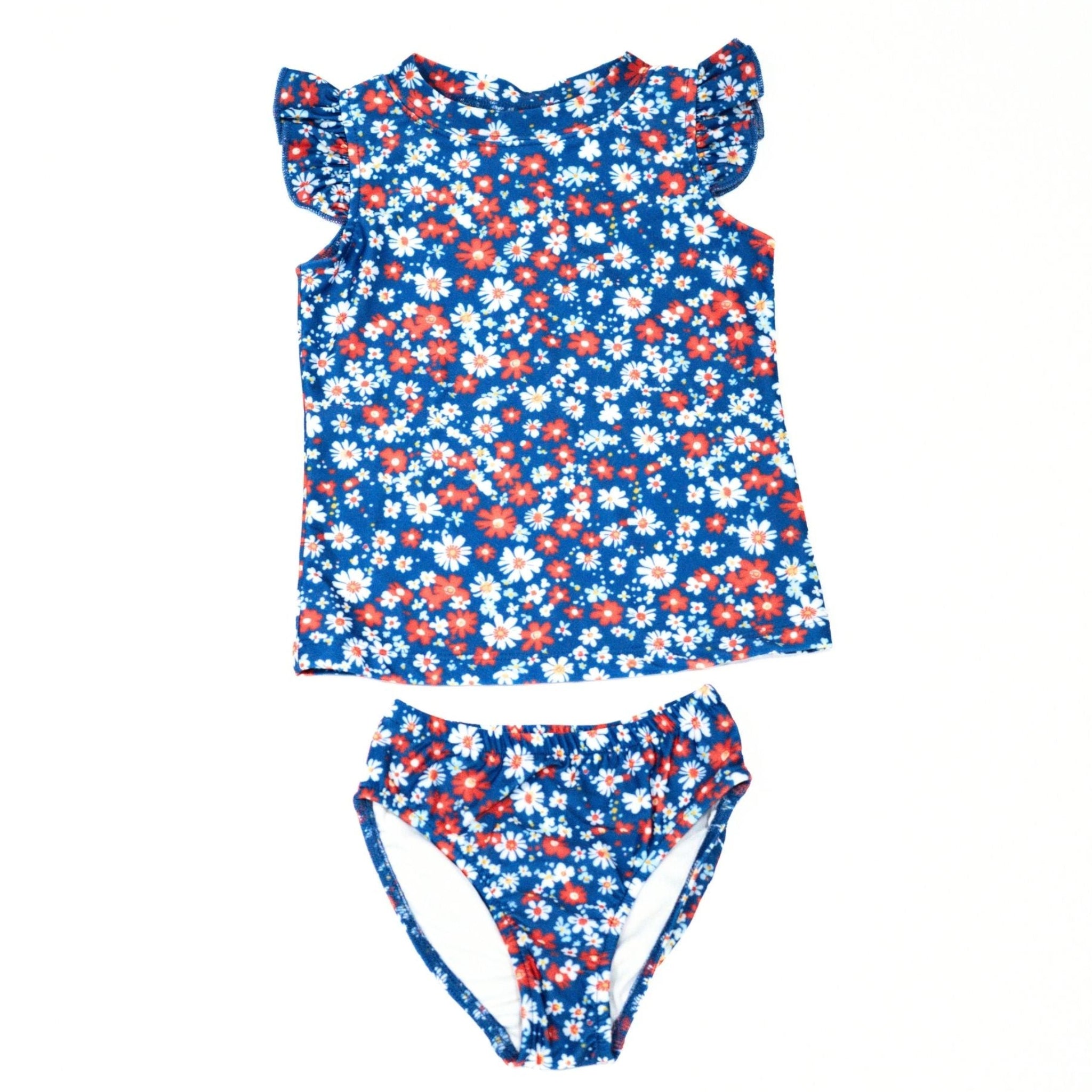 Sleeveless Rashguard Girls Set- Patriotic - PRE-ORDER