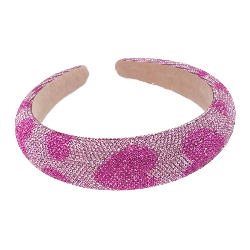 Sparkly Headband - Hot Pink Hearts