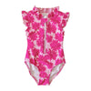 SAMPLE Rashguard Girls Swimsuit - Pink Peonies Size 2 and 3