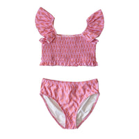 Smocked Bikini Set - Pink Coral