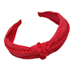 Knot Headband - Red Pom Pom