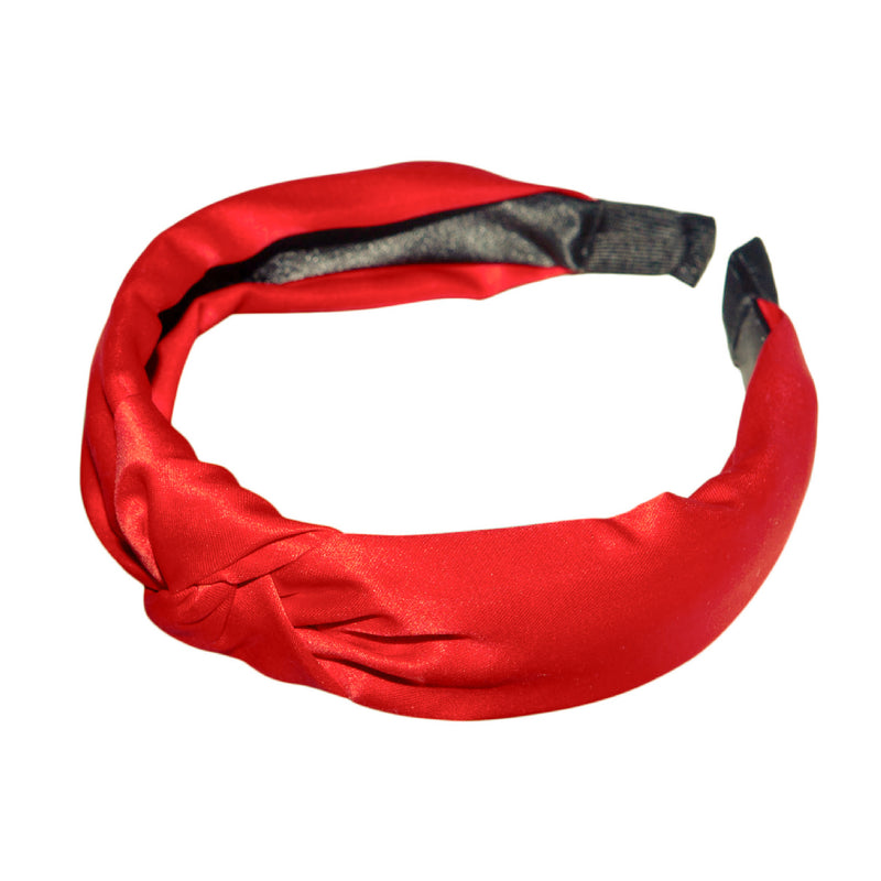 Knot Headband - Red Satin
