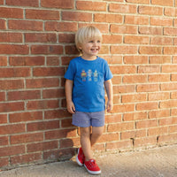Boys Shorty Shorts - Royal Blue Stripe Knit- PRE-ORDER