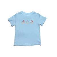 Boys Crew Shirt -Embroidered Sailboats- PRE-ORDER
