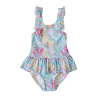 Girls Skirted Swimsuit - Tropical Paradise