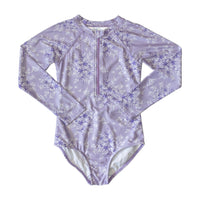 Rashguard Girls Swimsuit - Vintage Lavender