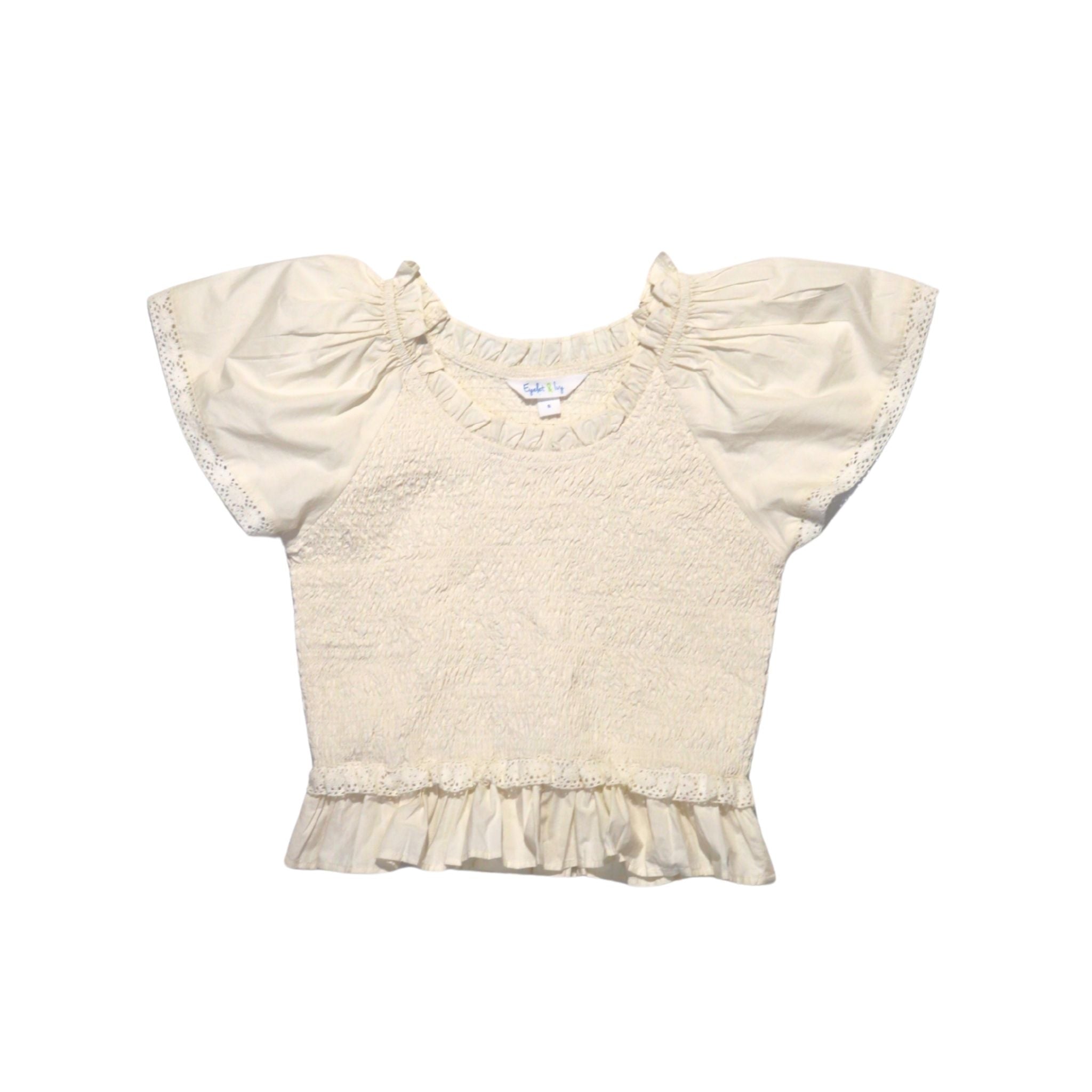 Zarah Girls Top - Off White -PRE-ORDER