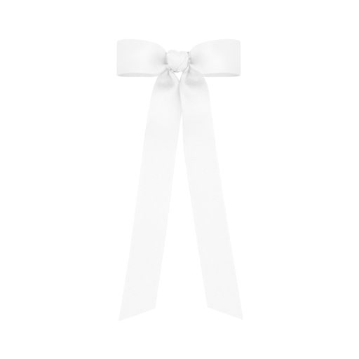 Girls Mini Hair Bow Ribbon - White