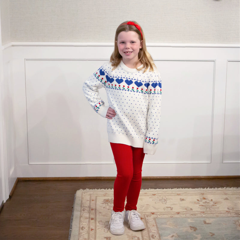 Primary Hearts Girls Sweater