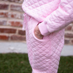 Light Pink Quilted Jogger Pants