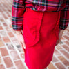 Charlotte Girls Skirt in Red Corduroy