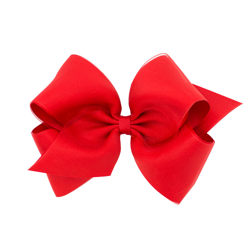 Girls Overlay Bow - Red Organza