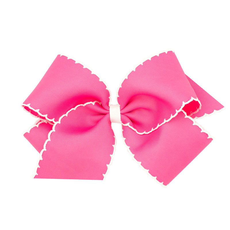 Girls Moonstitch Bow - Hot Pink