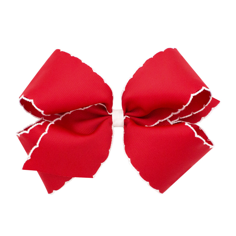 Red Moonstitch Girls Bow