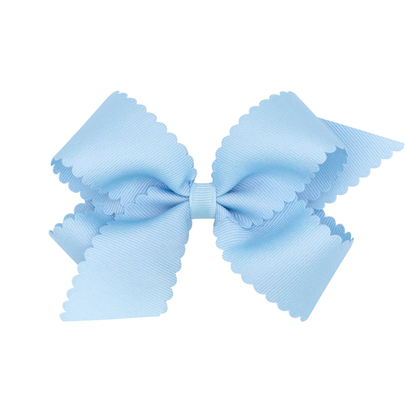 Scallop Girls Bow - Light Blue