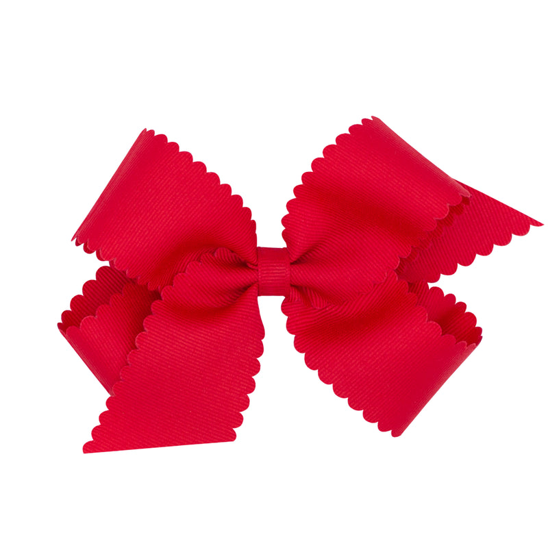 Red Scallop Girls Bow