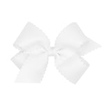 Scallop Girls Bow - White