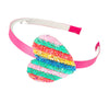 Headband - Bubblegum Pink with Stripe Heart