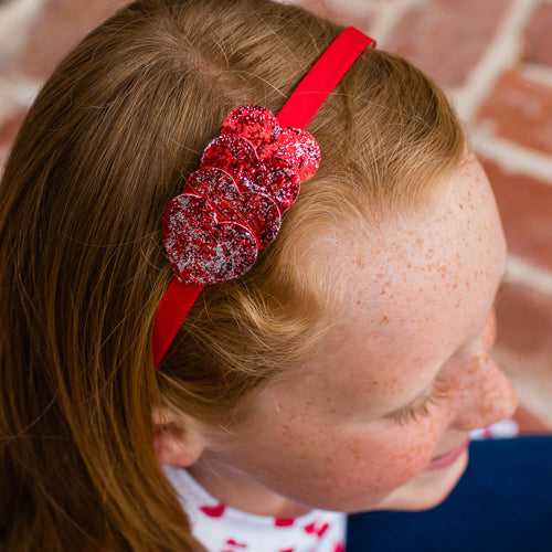 Girls Mini Hair Bow Ribbon - Red