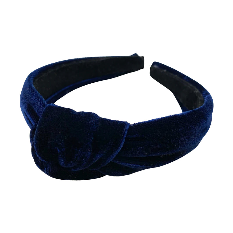 Knot Headband - Navy Velvet