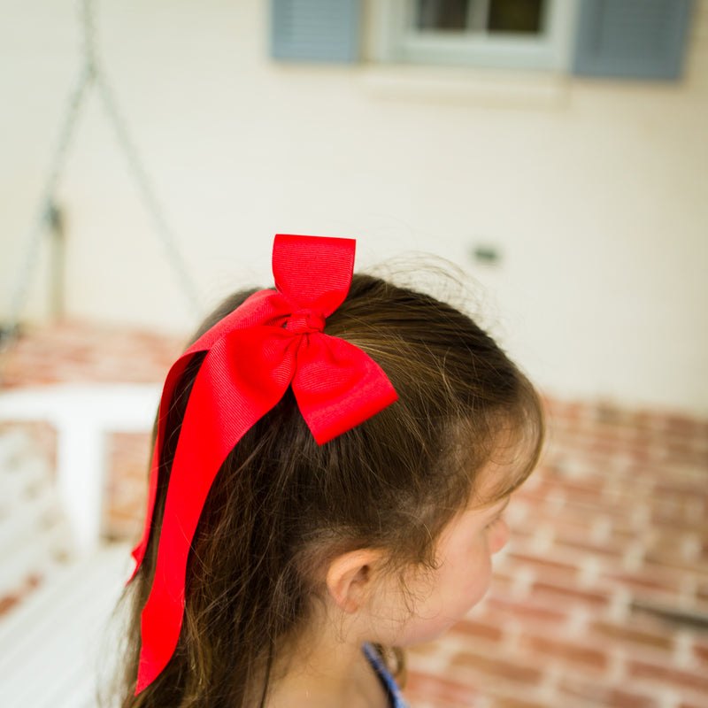 Girls Medium Hair Bow Ribbon (Multiple Colors)