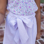 Lea Girls Skirt in Lavender Gingham