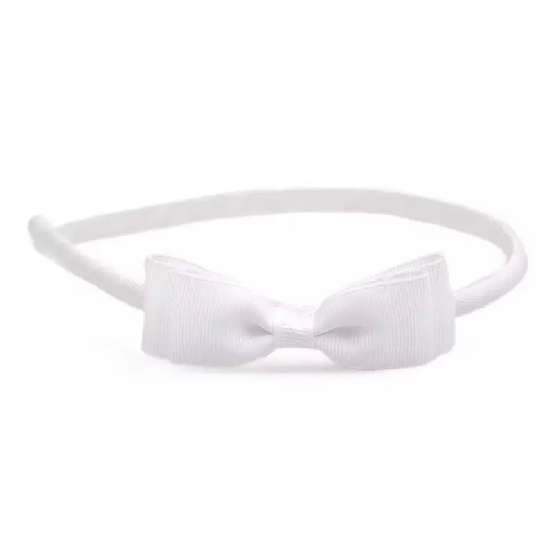 White Bow Girls Headband