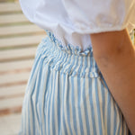 Jenna Girls Skirt in Chambray Stripe